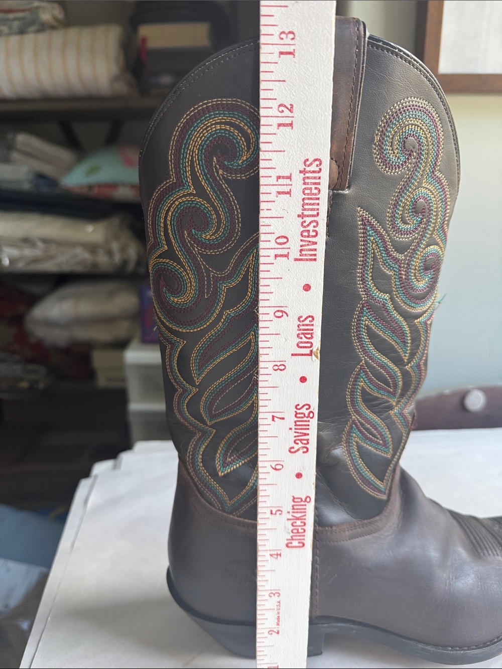 Double H 5211 Brown Western flame Cowboy Boots Womens 10M Coastal Cowgirl Rodeo - Picture 11 of 11